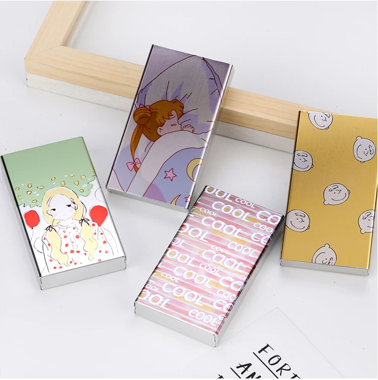 Schlanke Zigarettenetui-Box für Frauen, Metall, Rauchen, Geschenk, verschiebbar, niedliche kreative Designs, Digitaldruck, Logo, Foto, maßgeschneidert, DIY – Detail 2