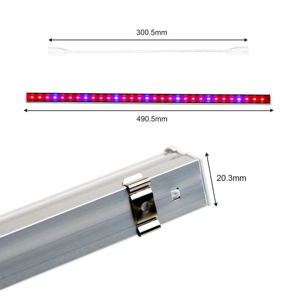 Fitolamp oświetlenie LED do uprawy rurka 50cm 5730 LED Fitolampy roślina doniczkowa drążek LED wzrostu dla akwarium-szklarnia do kwiatów hydroponiczne