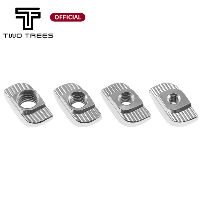 50 개/몫 Twotrees 3D 프린터 부품 M3/M4/M5 탄소 스틸 T 타입 너트 패스너 알루미늄 커넥터 2020 산업용 프로파일