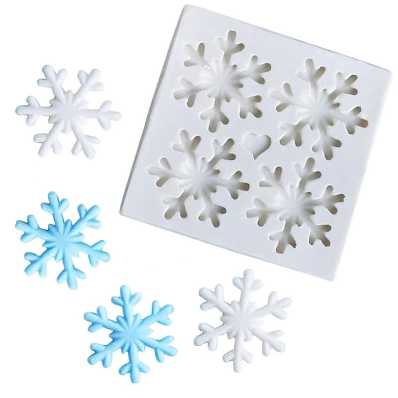 Sophronia M697 moldes de silicona con forma de copo de nieve de Navidad, decoración de pasteles, resina de Fondant, pasta de goma epoxi, artesanía de azúcar, moldes 3D de Chocolate
