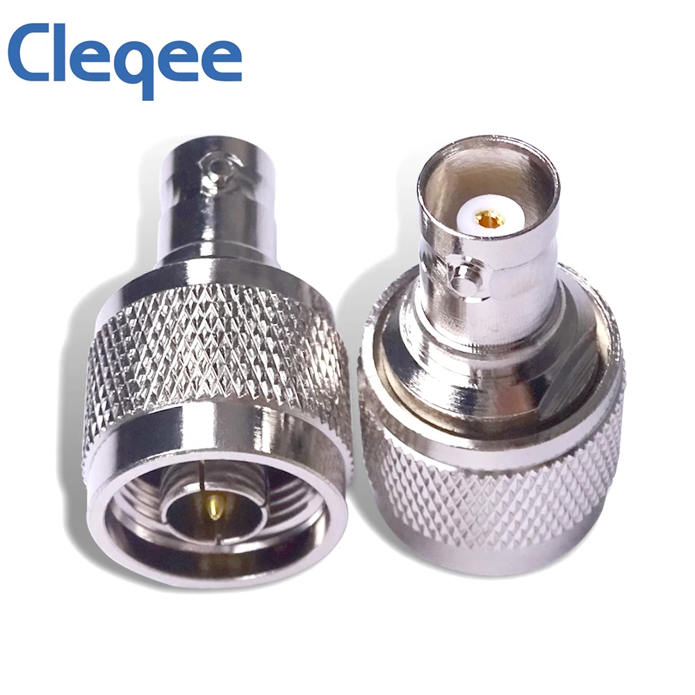 Cleqee 1 peça conector fêmea bnc para tipo n plugue macho conector de rf coax adaptador reto c20071