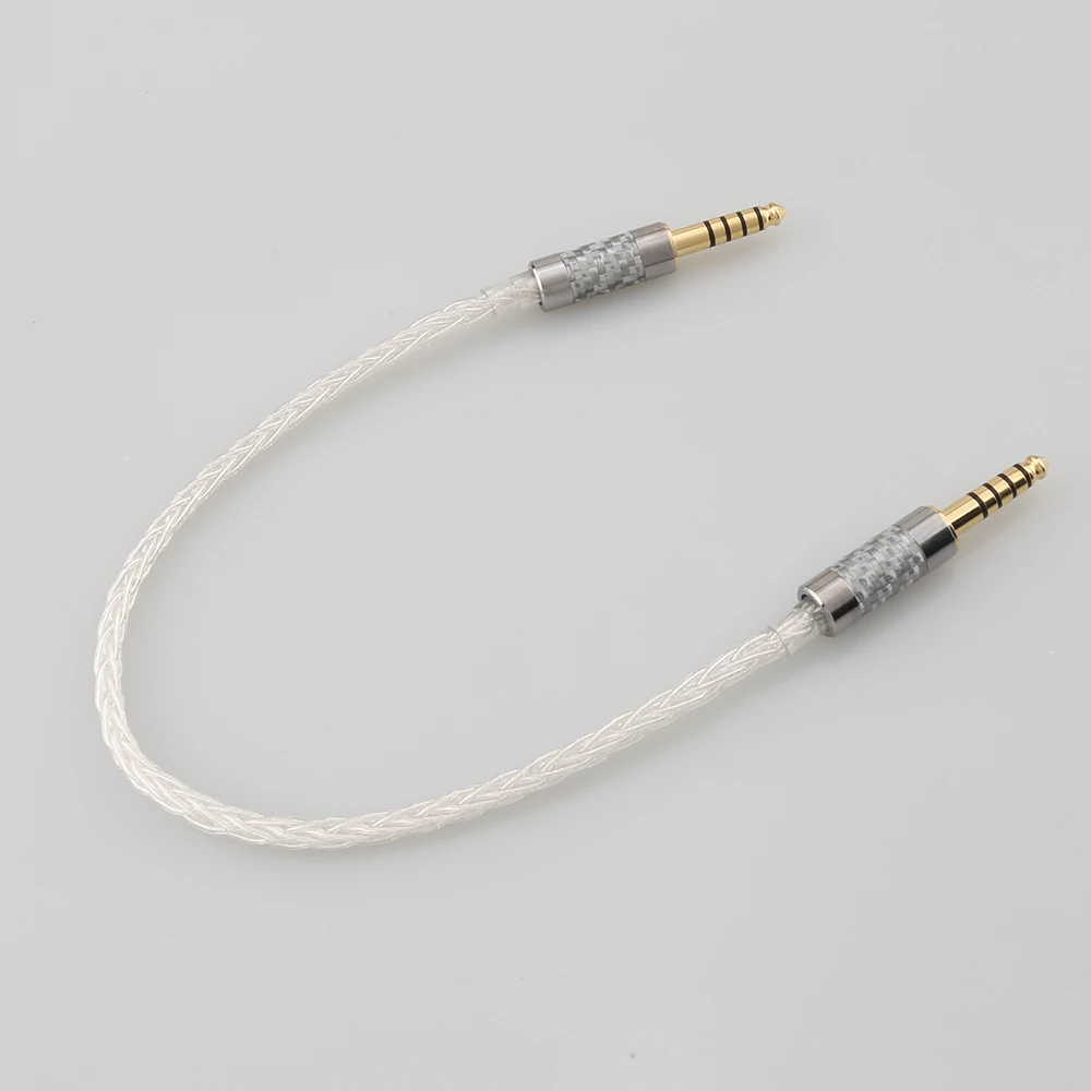 Wysokiej jakości 10cm 99% 8 rdzeni czyste srebro kabel Audio 4.4mm zrównoważony męski na Adapter Audio