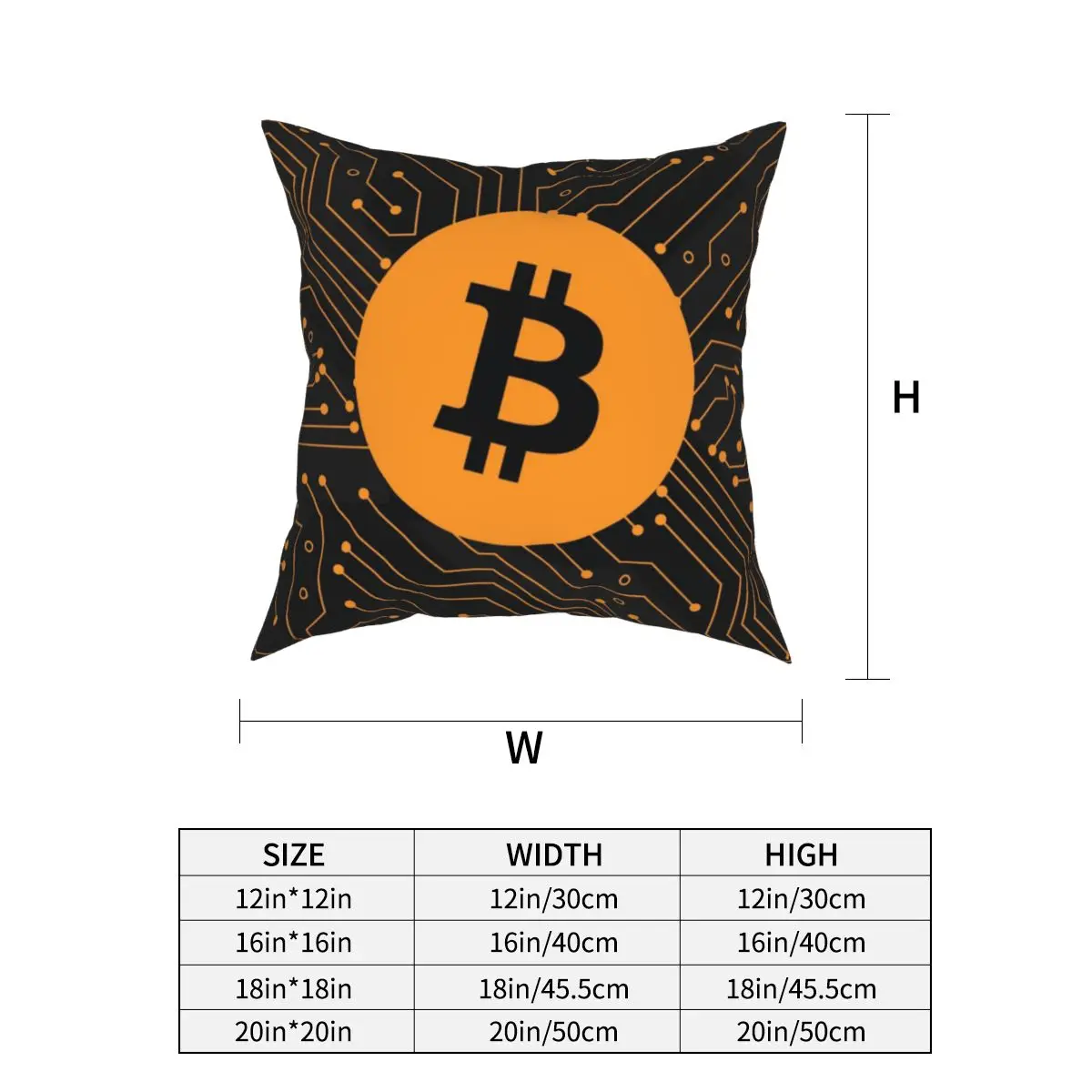 Bitcoin Cryptocurrency Pillowcase Cushion Cover Decorative Crypto Currency Blockchain Pillow Case Cover Home 40X40cm