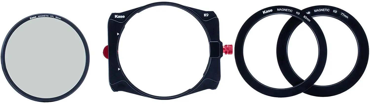 Kase K9 Slim 100mm Filter Holder Kit with Holder + 90 mm Magnetic CPL Filter + 67mm 72mm 77mm 82mm Adapters