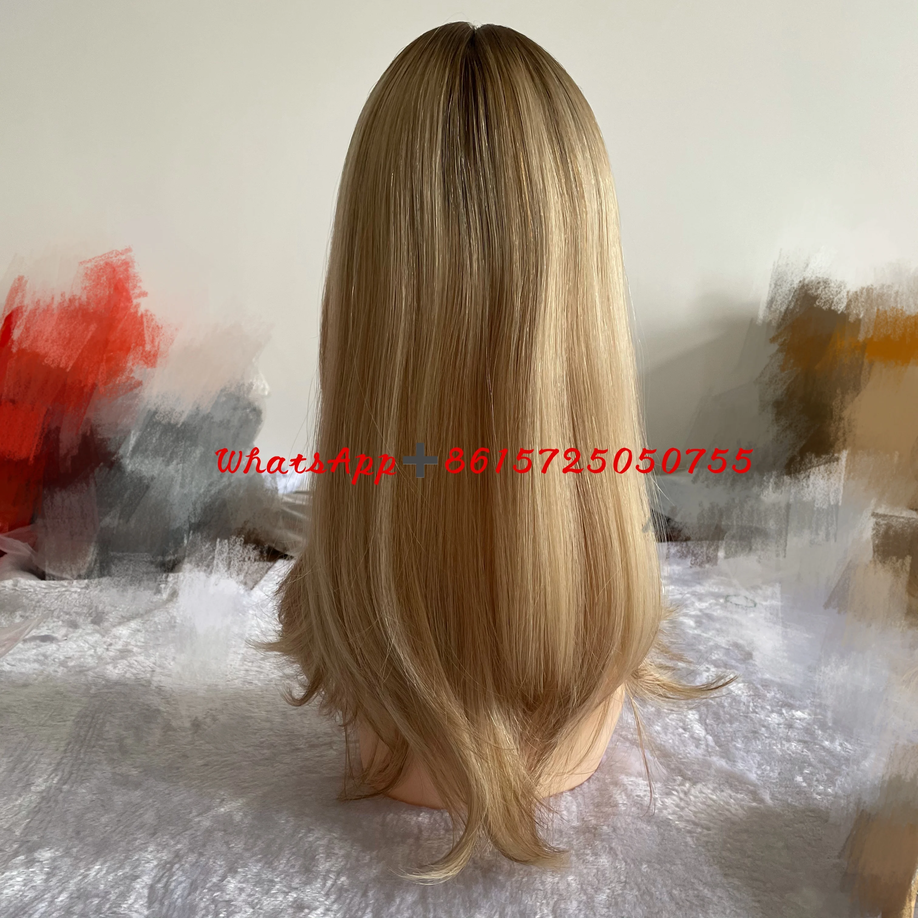 Blonde Kleur Donker Wortel Zijde Topper Nieuwe Collectie Blonde Topper Zacht Zijdeachtig Europese Maagd Menselijk Haar