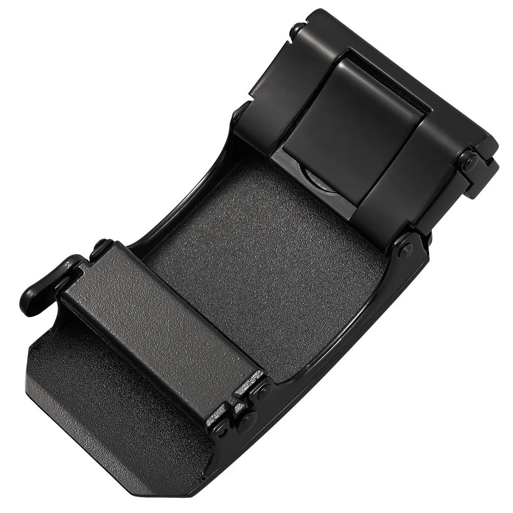 Cinto fivela automática casual masculina, couro chumbo com fivela