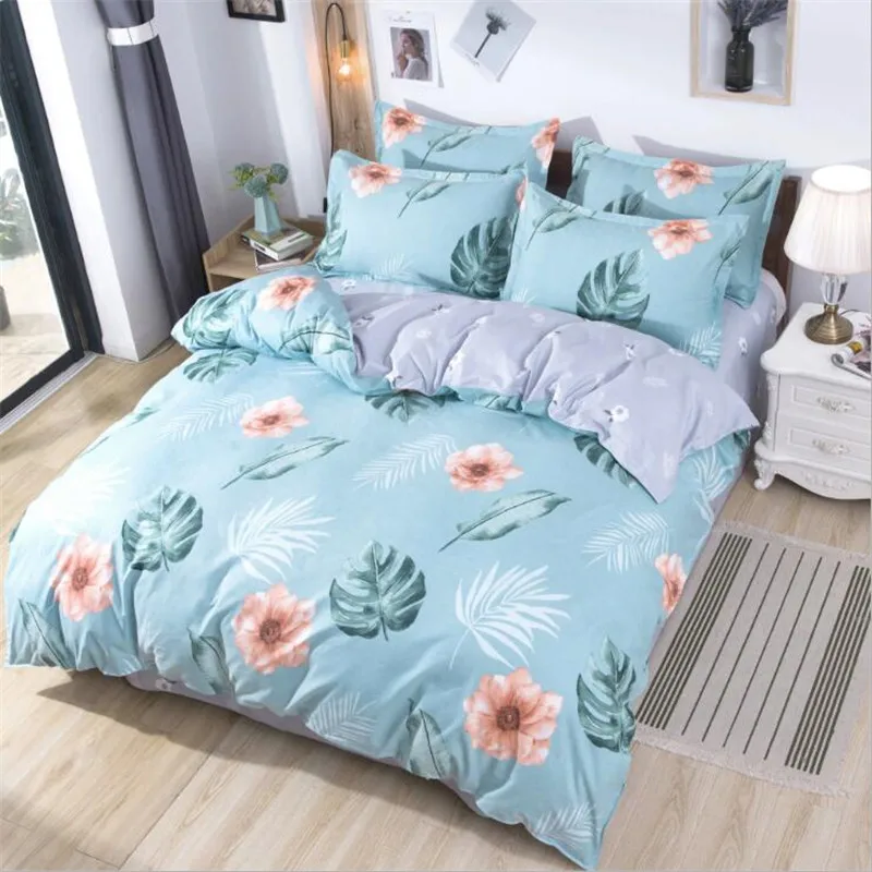 

Thicken AB version four pieces of brushed cotton and none pilling without shrinking sheets bedding sheet quilt cover pillow case