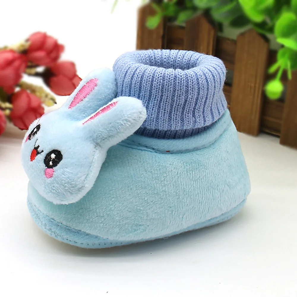 Toddler Infant Newborn Baby Cartoon Rabbit Shoes Soft Sole Prewalker Warm Shoes Bunny Booties Zapatillas Пинетки Для Малышей