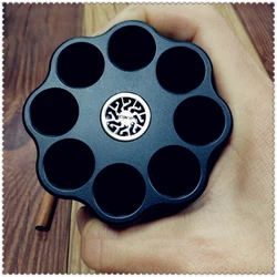 EDC Rotatable Hand Spinner Revolver Pen Holder Cylinder Metal 8 Slots Stress Reliever Office Stationery Multifunction Storage