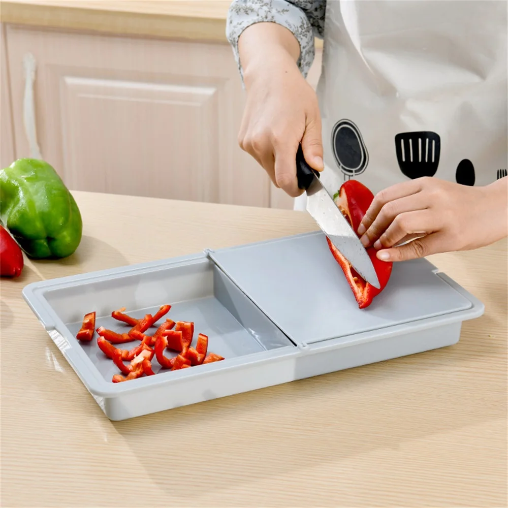 

Multifunctional Chopping Blocks With Storage Drain Storage Box Plastic Cutting Board Food Vegetable Fruit Cutting Chopping Board