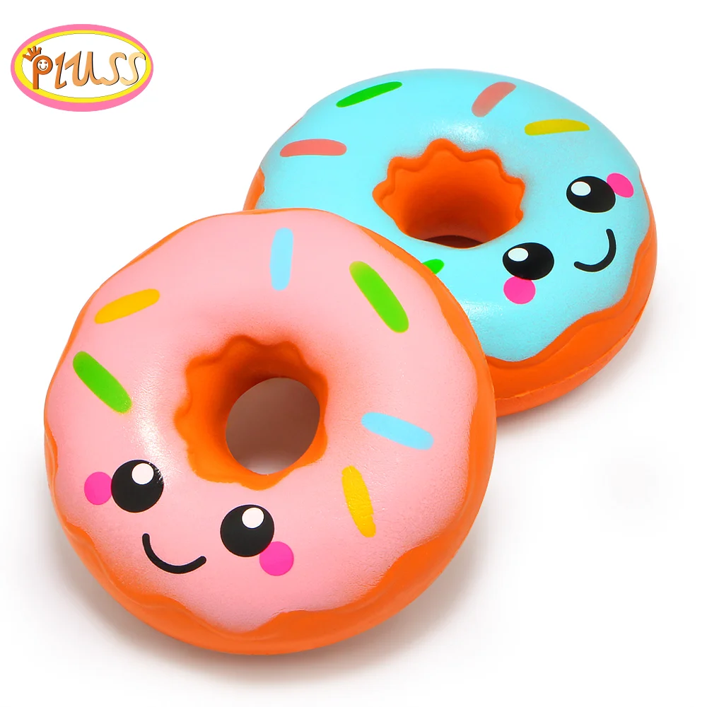 New 10*10CM Cute Smiley Donut  Food Squishy Slow Rising Cream Scented Squeeze Toy  Stress Relief exquisite for kids Xmas gifts