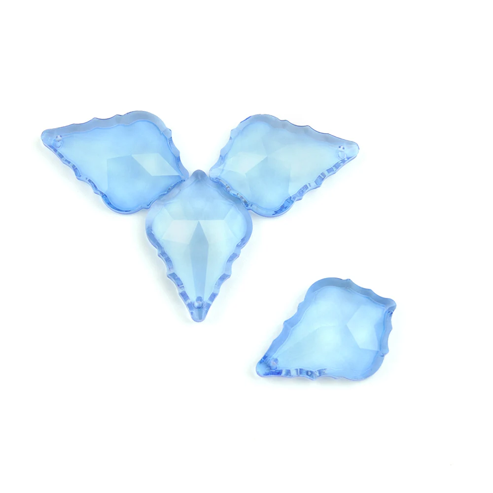 

38/50/63/76mm Lt.Blue Crystal Glass Chandelier Crystal Maple Leaf Crystal Hanging Pendant For Lamp Part