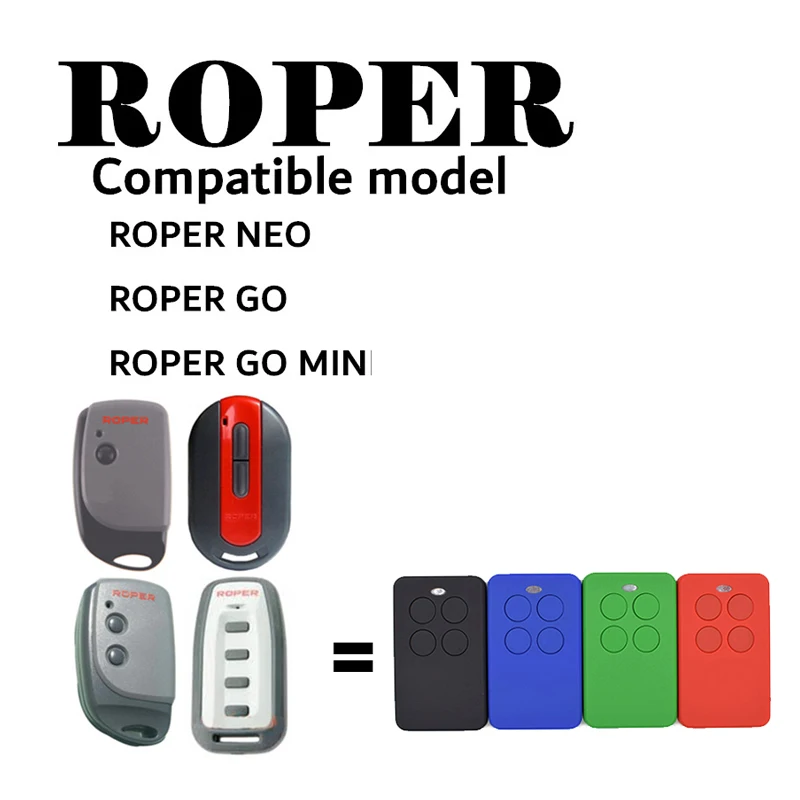 

Command Garage Door Remote Control ROPER GO MINI 2 Clone Rolling Code ROPER NEO Auto Scan 4CH 433MHz 2022 New Arrivals