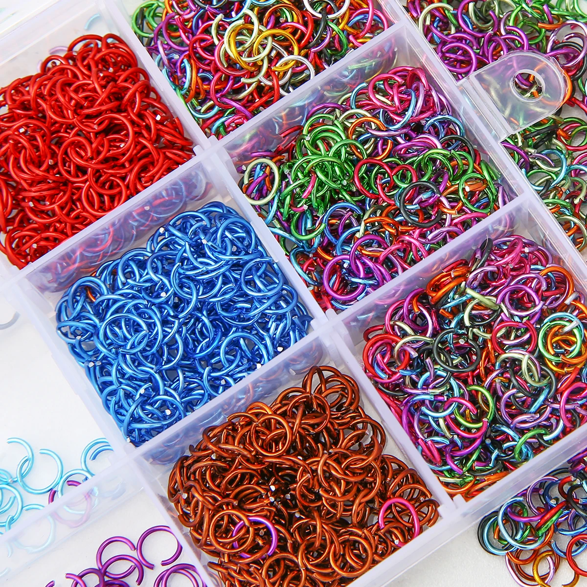 900pc 6mm Colorful Aluminum Open Jump Rings Split Jump Ring Connector For DIY Jewelry Making Findings Accessories Supplies