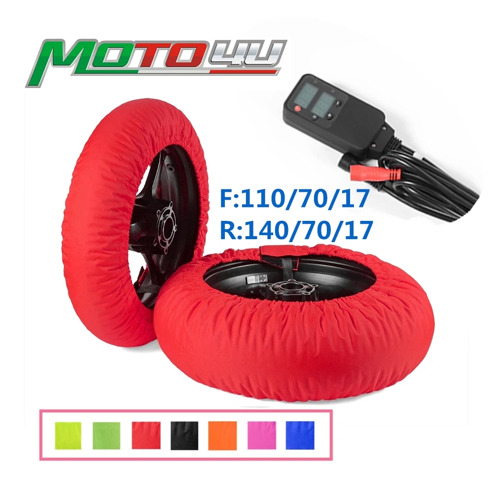 

110/140 Digital Type Front and Rear 1Pair Tyre Warmer Motorcycle Tire Warmer Thermo Bike Blankets temperature control Universal