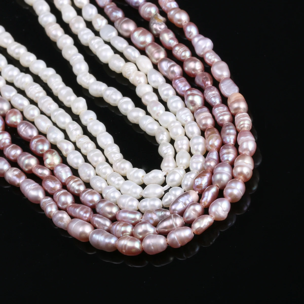 

New Natural Freshwater Pearl Rice-Shaped Pearls Beads Making For Jewelry Bracelet Necklace Accessories For Women Size 3-4mm