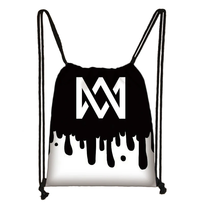 Marcus and Martinus Print Drawstring Bag Boys Girls Storage Bags Teenager Casual Backpack Kids Bookbag Gift