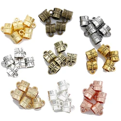 40 pcs 9 color Zinc Alloy Bead DIY European big hole metal connector Beads Fits Charm Bracelets Necklaces Pendants making