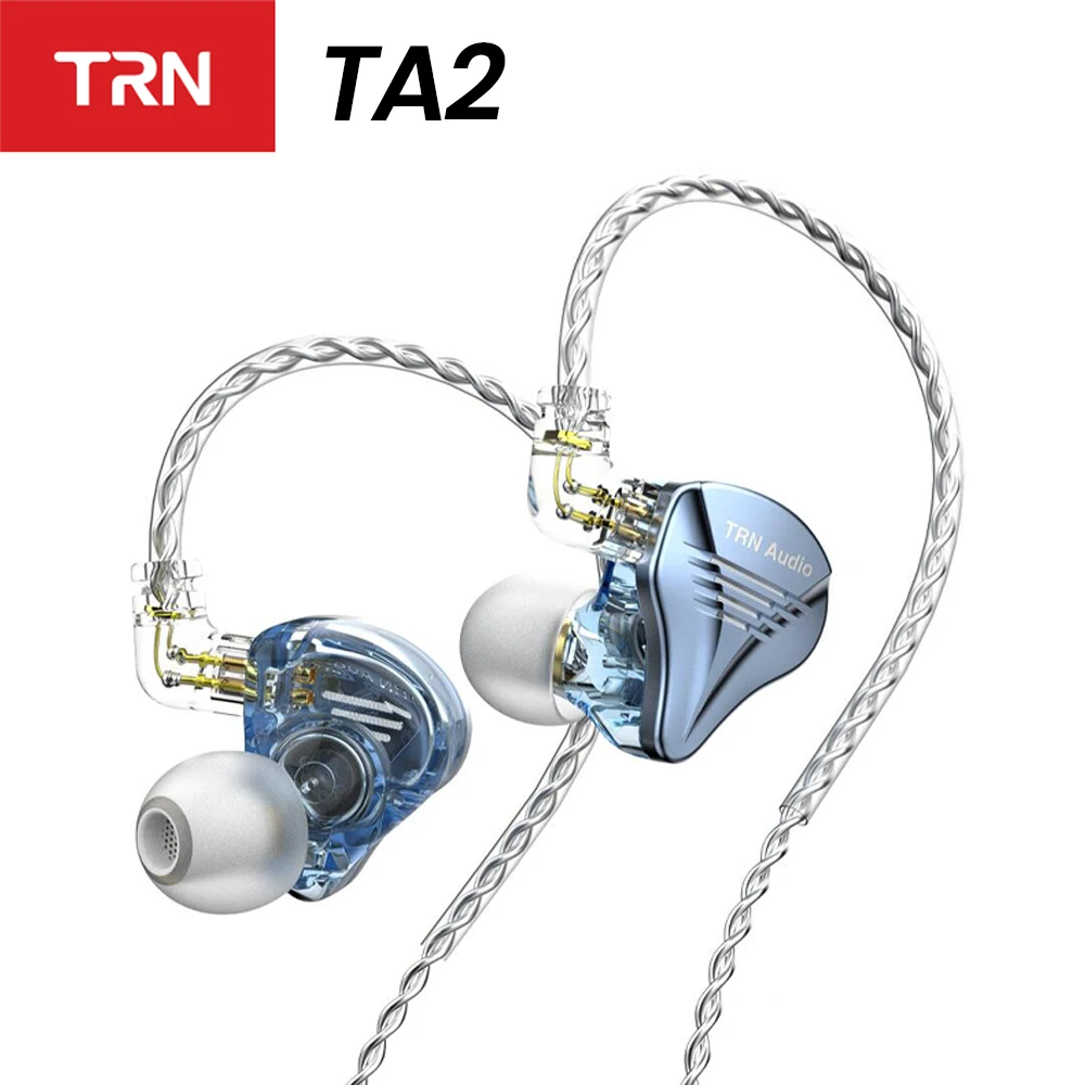 TRN TA2 1DD+2 Knowles BA Hybrid Earphone IEMs Metal Shell with Detachable Headset Cable