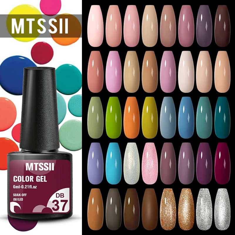 Mtssii 10/6/4 pçs uv gel conjunto de verniz de gel semi permanente brilho cor gel embeber uv led gel verniz diy manicure kit