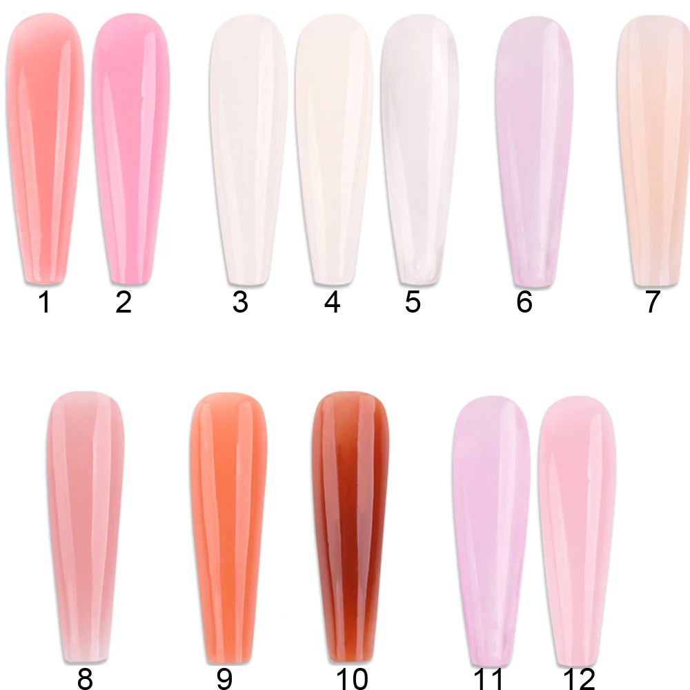 15 ml Nude Pink French Polymer Nagelverlängerungsgel 12 Farben Klar/Nude Pink Builder Nagelverlängerungsgel DIY Constraction Jelly Gel