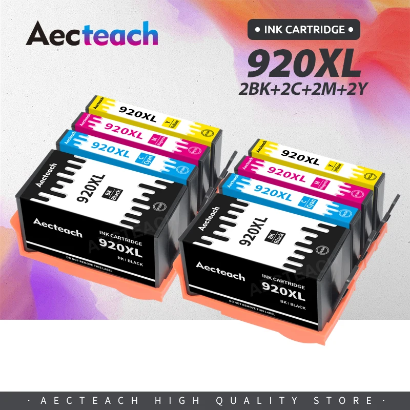 

Совместимый картридж Aecteach 920 для HP 920XL для принтера HP920 Officejet 6000 6500 6500A 7000 7500 7500A с чипом