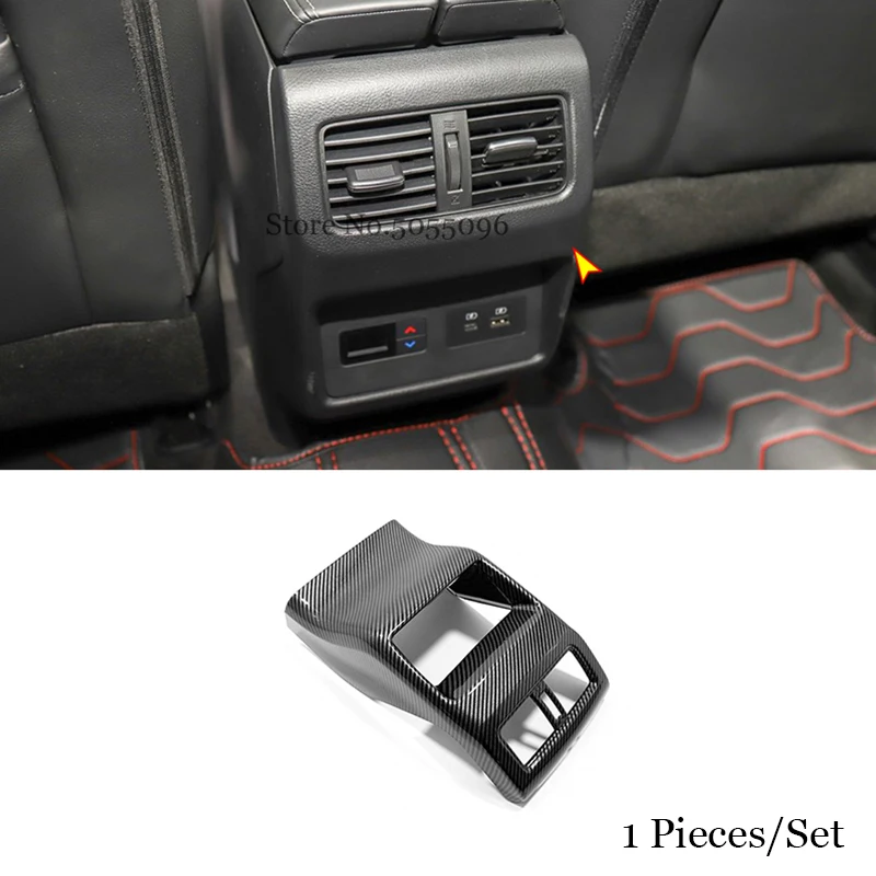 

For Nissan Rogue X-Trail 2021 2022 ABS Carbon fiber Car Back Rear Air Condition outlet Vent frame Cover Trim Styling Accessories