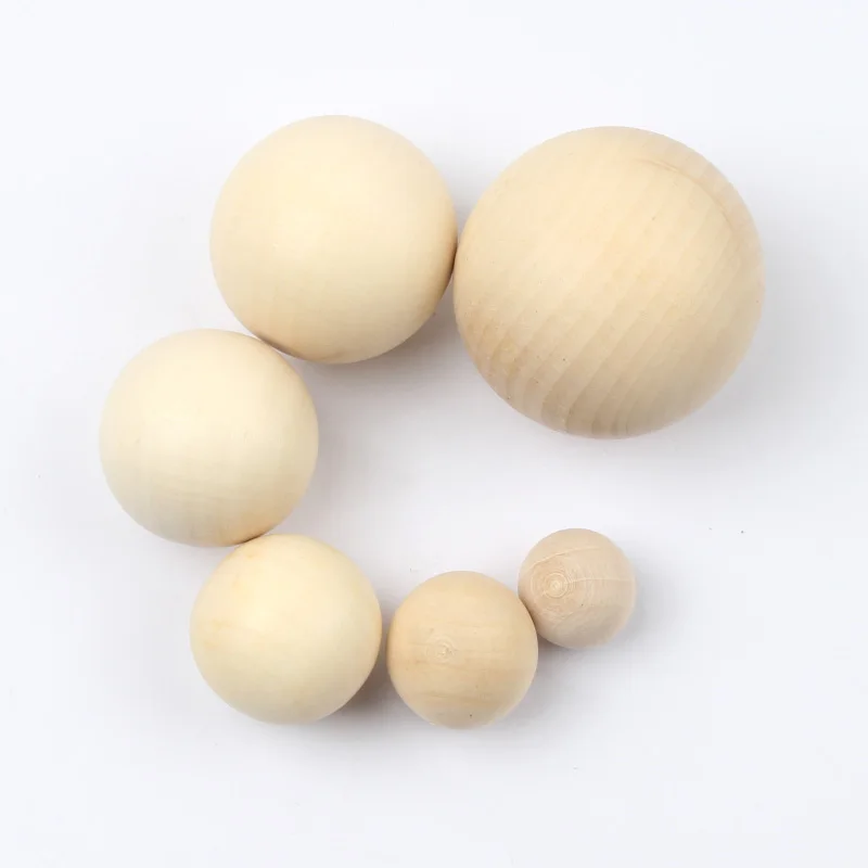 Natural non-porous wood beads metal-free wood balls home decoration DIY environmentally friendly wood crafts 6mm-75mm