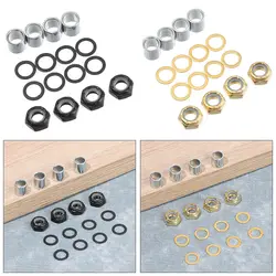 16pcs New Accessories Outdoor Kit Skateboard Truck Hardware Speed Rings Spacers Axle Nuts Skateboard Longboard Parts