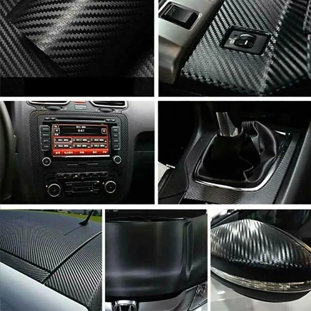 3D Carbon Fiber Car Interior Center Console Color Change Molding Sticker Decals For BMW 5 Series E39 2000-2005