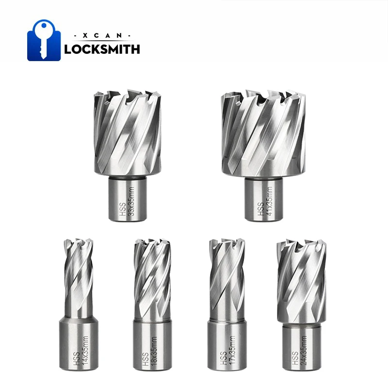 HSS Annular Cutter 13-60mm Core Drill Bit 19mm Weldon Shank Hollow Drill Bit Hole Saw Cutter For Metal Cutter Tool