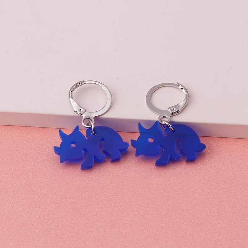 Neue Mode Emaille Kirsche Bier Dinosaurier Schmetterling Baumeln Ohrringe für Frauen Cartoon Design 3D Würfel Ohrringe Lustige Schmuck – Detail 3