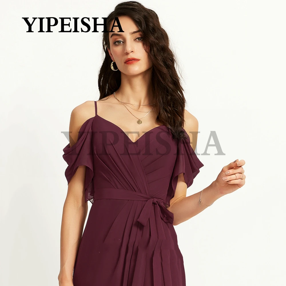 Cổ Chữ V Đơn Giản Mặt Trận Chia Chữ A Tối Áo Dây, Hở Lưng Chính Thức Hứa Bầu Vestidos De Fiesta فساتين السهرة