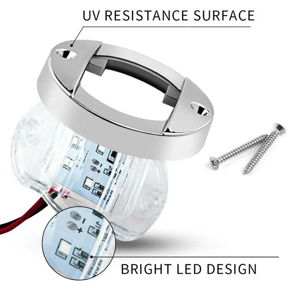 2PCS Running Lights For Boat Navigation Lights Boat Accessories Boat Light Chrome Anchor Stern Navigation Light Boat Marine
