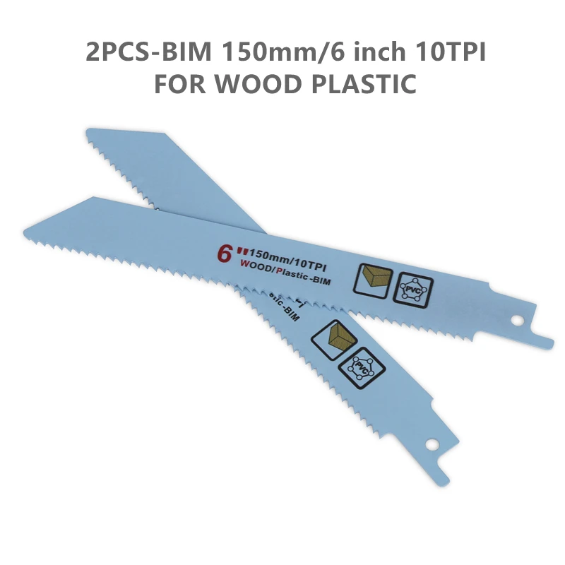 Versery 10PCS/Set 150mm/6 Inch HCS Bim Reciprocating Saw Blades Cutting Saber Saw For Wood With Nail Plastic Cast Iron PVC