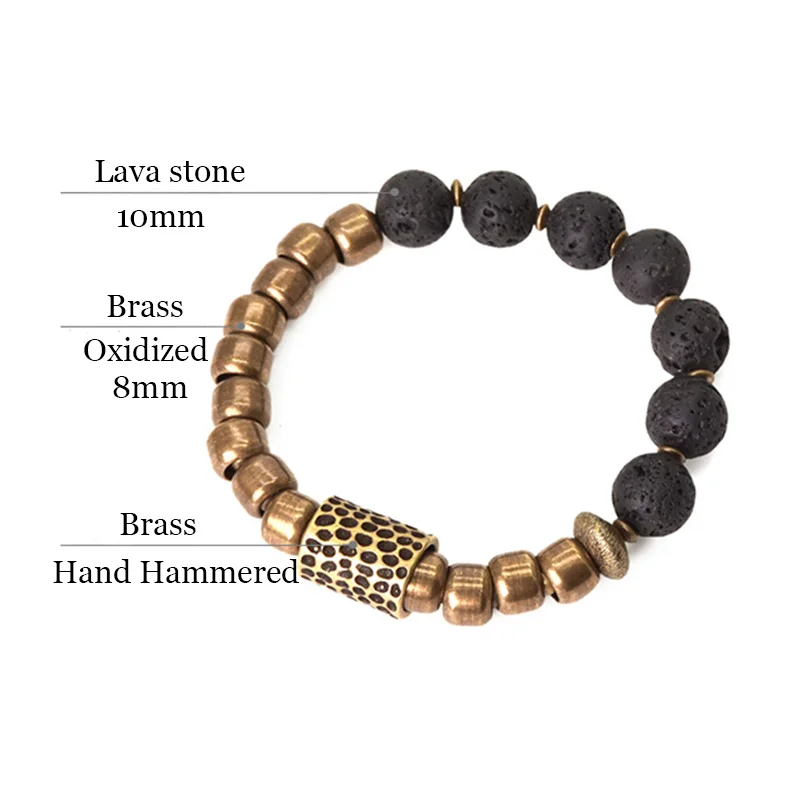 wholesale items Copper Charm Rock Lava Stone Bracelet Tribal Minimalist Street Marvel Dark Strand Anniversary Gift for Him Her