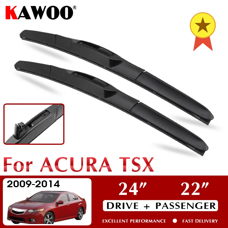 

KAWOO Car Wiper Blade Windshield Blades for Acura TSX 24"+22" Year Form 2009 To 2014 Auto Accessories Fit U Hook Arm LHD/RHD