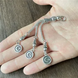 JunKang Metal Alloy Pakistan Turkey Azerbaijan Moon Star Pendant DIY 33 Meditation Rosary Prayer Beads Making Accessories