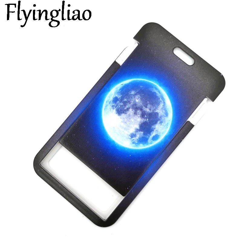 

Full Moon Earth Night Sky Space Light ID Card Students Work Name card Holder Pass Gym Badge Kids Holder Jewelry Decorations Gift