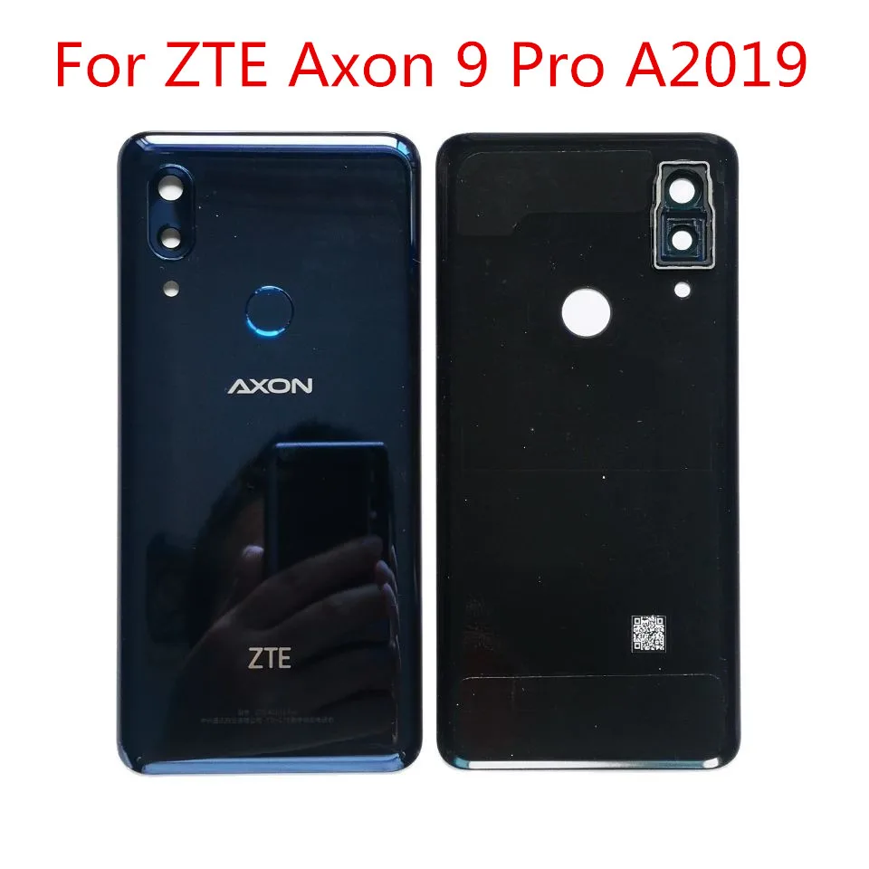 

New Original For ZTE Axon 9 Pro A2019 Lid Cell Phone Blue Battery Housings Back Case Cover+Fingerprint Sensor Button