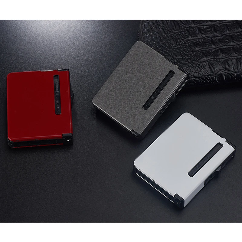 Butane Windproof Lighter Creative Portable Metal Cigarette Case Inflatable Lighter Cigarette Accessories Men Gift