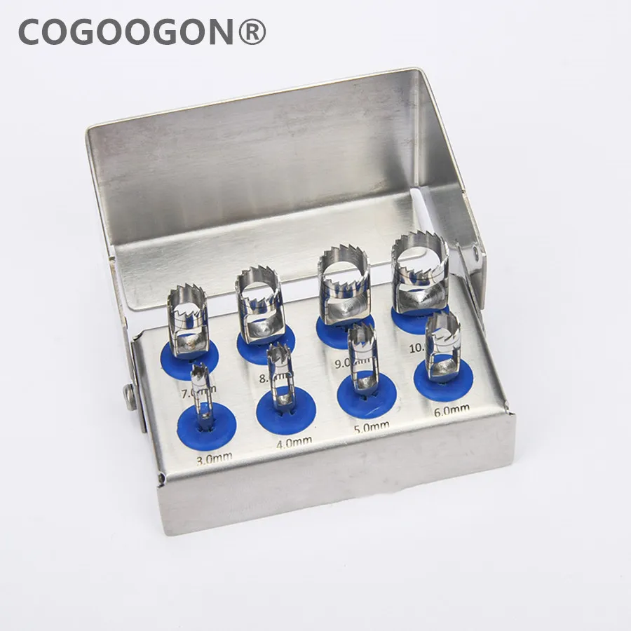 1SET Dental Implant Bone Trephine Bur  for Low-speed handpiece Handle Dia 2.35mm Surgical Instrument Disinfection Holder