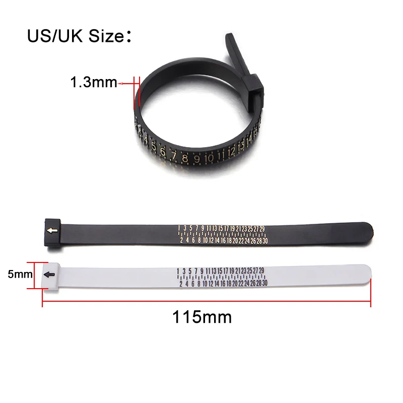 1 PC Ring Sizer Measure UK/US Official British/American Finger Measure Gauge Men Womens Sizes A-Z Jewelry Accessory Tools New