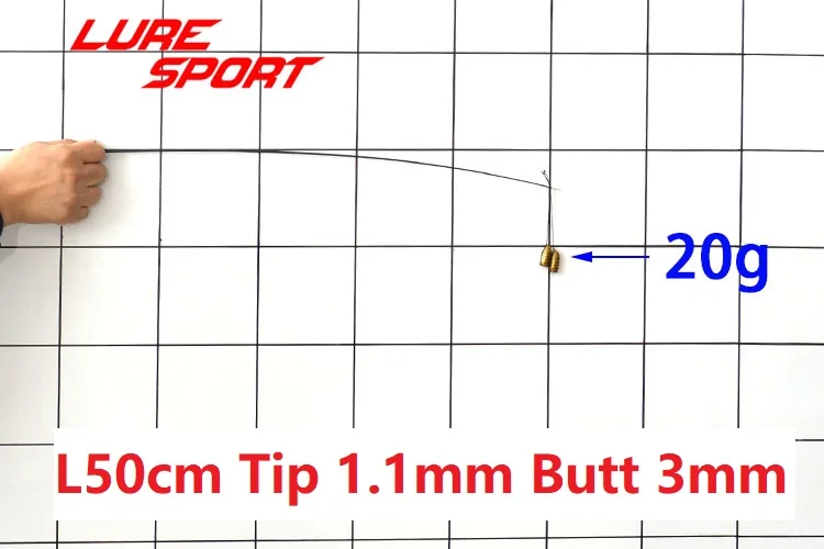 LureSport 4pcs 50cm Solid Carbon Rod Tip Blank No Paint Rod Building Components Fishing Pole Repair DIY Accessories