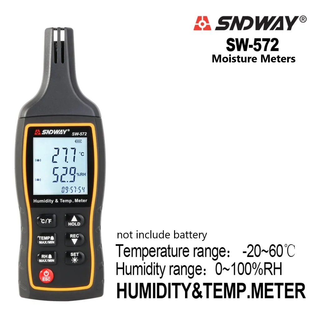 

SNDWAY SW572 Handheld Portable high precision Digital LCD Air Temperature Humidity Meter Thermometer Hygrometer Gauge Tester