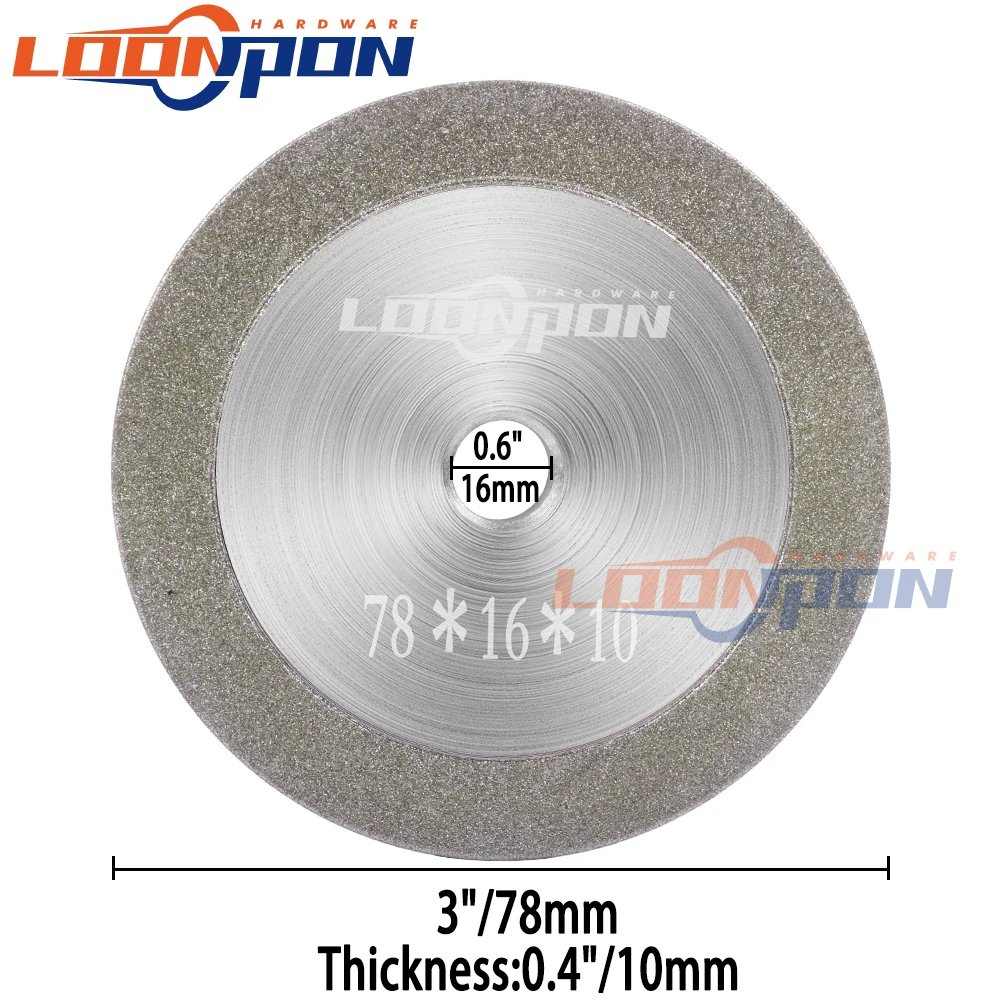 78mm Diamond Grinding Wheel Electroplating Flat Cutter Tool For Grind Hard Alloy Tungsten Steel Milling 150 Grit