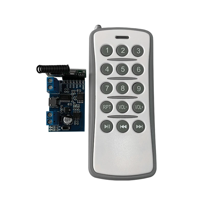 Factory Wholes Wireless Remote Control Voice Player MP3 Module Download Voice Announcer through USB for Various Voice Prompt