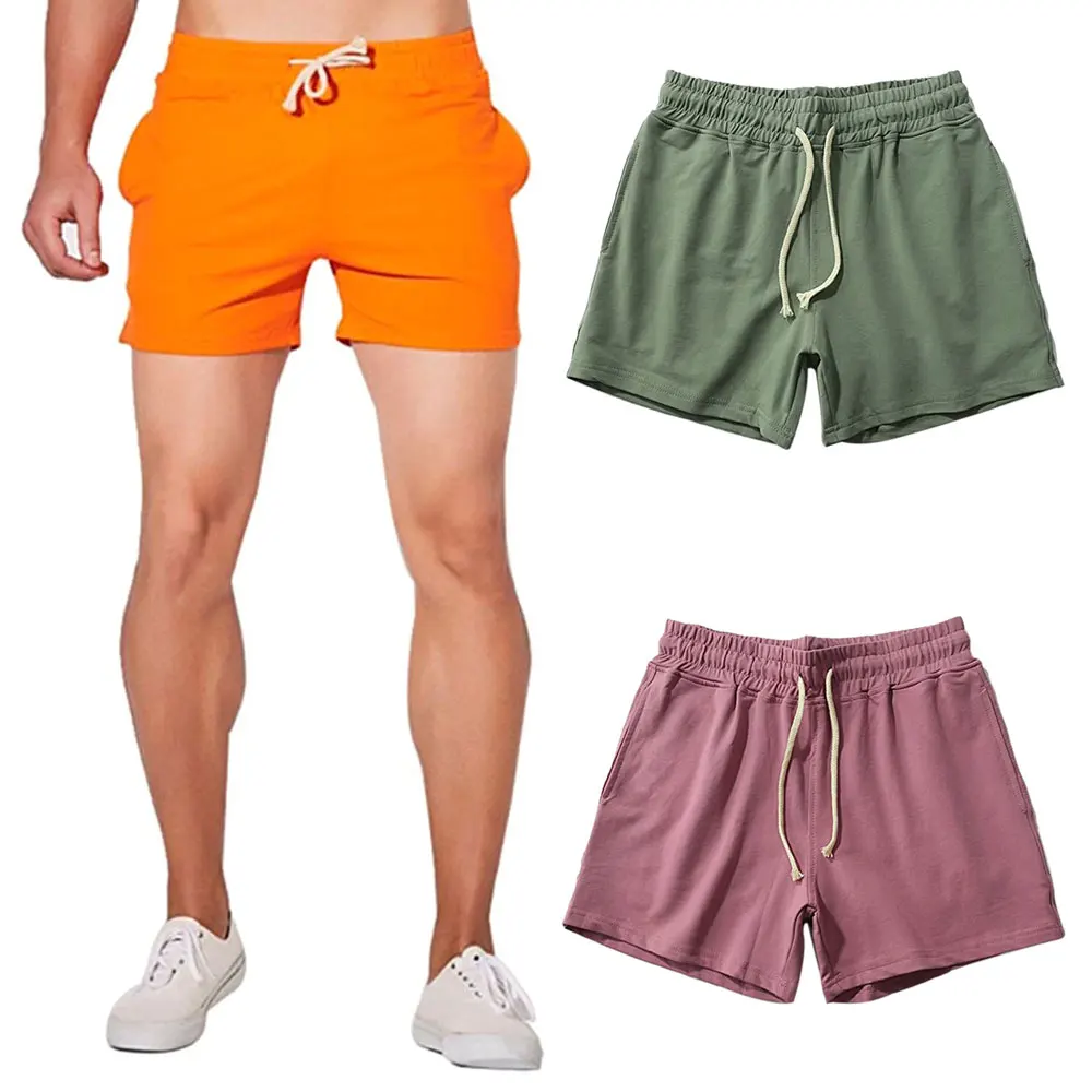 Pantalones cortos de chándal para hombre, ropa interior informal de Color sólido, para gimnasio, correr, entrenamiento, 2020