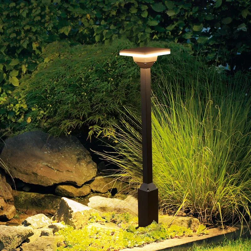 Engineering Custom Lawn Light Outdoor Waterproof Modern Minimalist Garden Green Park High Pole Lamp Courtyard Landscape Lamp