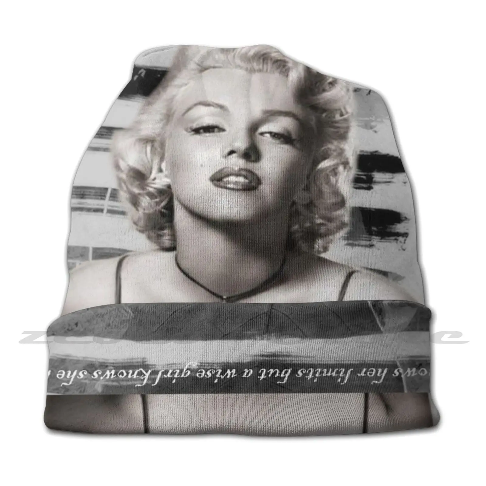 Marilyn Monroe Knit Hat Elastic Soft Personalized Pattern Present Cap Marilyn Monroe Vintage Girl